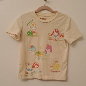 Hello Kitty Cream Short Sleeve Tee with Colorful Prints
